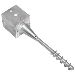 Piquets au sol 2 pcs Argenté 12x12x56 cm Acier galvanisé 549517549517