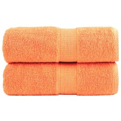 Serviettes de toilette premium SOLUND 2 pièces Orange 30 x 30 cm 600 g/m² 549537549537