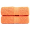 Serviettes de toilette premium SOLUND 2 pièces Orange 30 x 30 cm 600 g/m² 549537549537