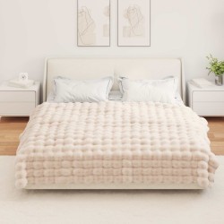 Couverture antidérapante en fausse de lapin Olite Beige 549544549544