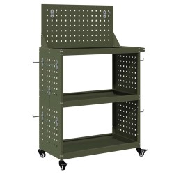 Chariot à outils avec étagère Vert olive 65 x 35 x 111 cm 549546549546