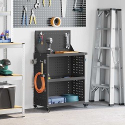 Chariot à outils Noir 65 x 35 x 111 cm Acier laminé à froid 549547549547