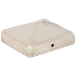 Bouchons de poteau de clôture pyramidaux 6 pcs Inox 81x81 mm 549553549553