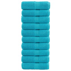 Serviettes de toilette premium SOLUND 10 pièces Turquoise 30 x 30 cm 600 g/m² 549556549556