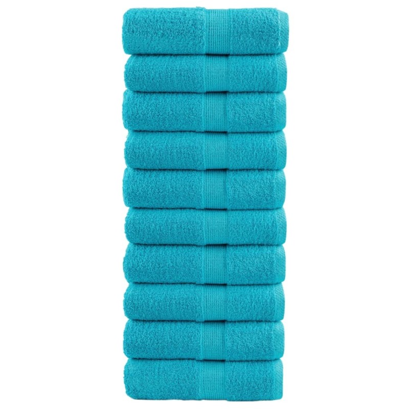 Serviettes de toilette premium SOLUND 10 pièces Turquoise 30 x 30 cm 600 g/m² 549556549556