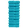 Serviettes de toilette premium SOLUND 10 pièces Turquoise 30 x 30 cm 600 g/m² 549556549556