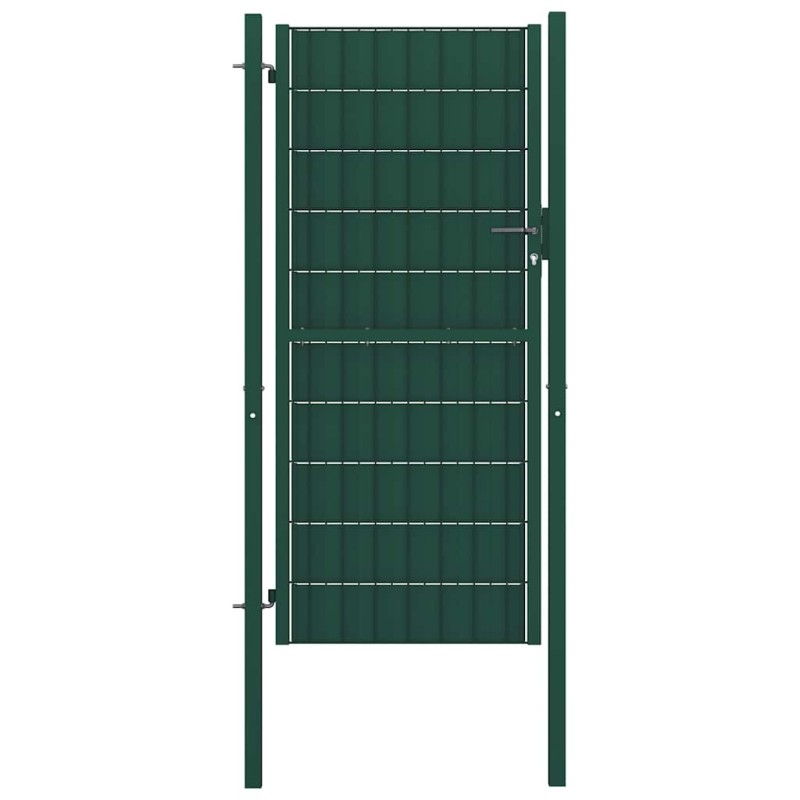 Portail de clôture en PVC et acier 100 x 164 cm vert 549559549559