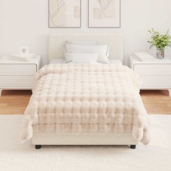 Couverture antidérapante en fausse de lapin Olite Beige 549561549561