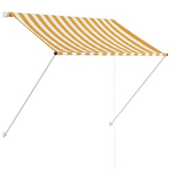 Auvent rétractable 150x150 cm Jaune et blanc 549590549590
