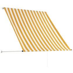 Auvent rétractable 150x150 cm Jaune et blanc 549590549590