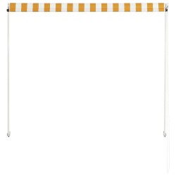 Auvent rétractable 150x150 cm Jaune et blanc 549590549590