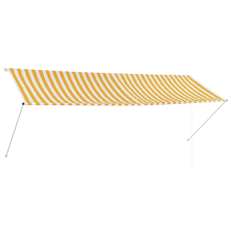 Auvent rétractable 350x150 cm Jaune et blanc 549592549592