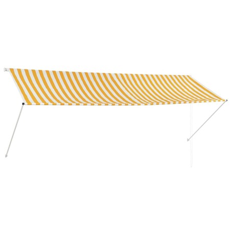 Auvent rétractable 350x150 cm Jaune et blanc 549592549592