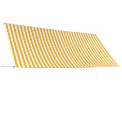 Auvent rétractable 350x150 cm Jaune et blanc 549592549592