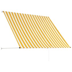 Auvent rétractable 200x150 cm Jaune et blanc 549594549594