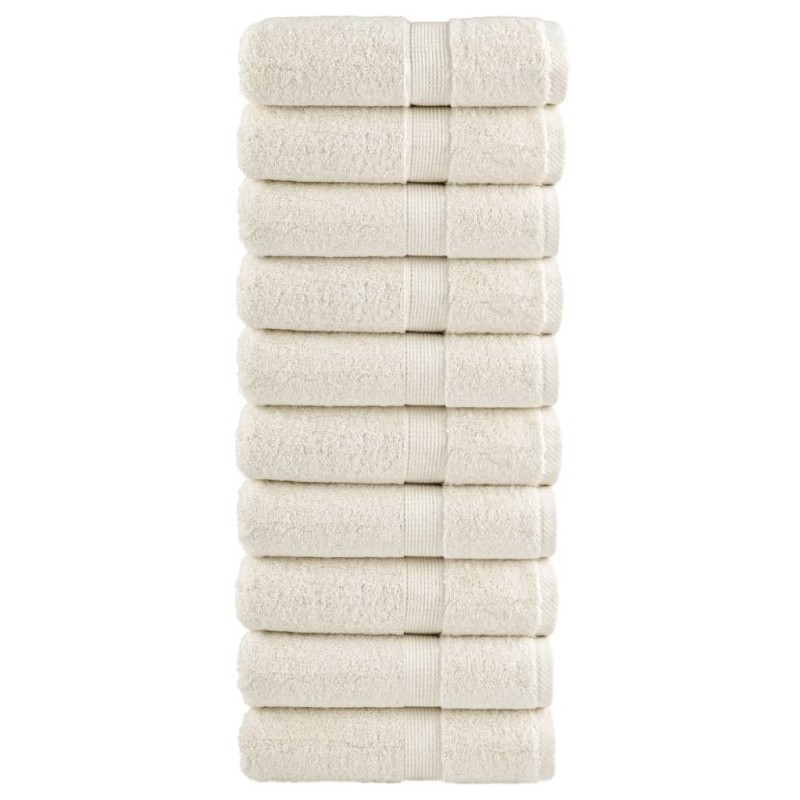 Serviettes de toilette premium SOLUND 10 pièces Crème 30 x 30 cm 600 g/m² 549601549601