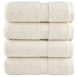Serviettes de toilette premium SOLUND 4 pièces Crème 30 x 30 cm 600 g/m² 549602549602