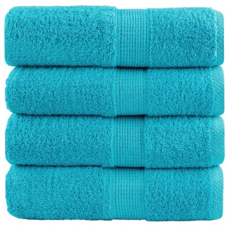 Serviettes de toilette premium SOLUND 4 pièces Turquoise 30 x 30 cm 600 g/m² 549635549635