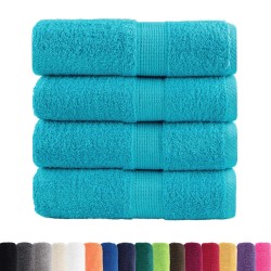 Serviettes de toilette premium SOLUND 4 pièces Turquoise 30 x 30 cm 600 g/m² 549635549635