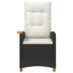 Chaise inclinable avec plateau à thé 62 x 64 x 112 cm polyrotin 549656549656