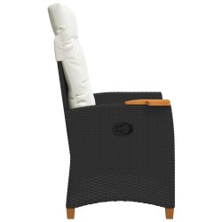 Chaise inclinable avec plateau à thé 62 x 64 x 112 cm polyrotin 549656549656