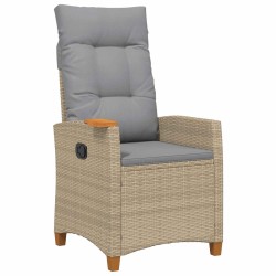 Chaise inclinable avec plateau à thé 62 x 64 x 112 cm polyrotin 549660549660