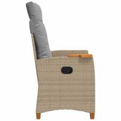 Chaise inclinable avec plateau à thé 62 x 64 x 112 cm polyrotin 549660549660