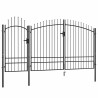 Portail de jardin Woerden en acier noir 1,95 m x 4 m 549663549663