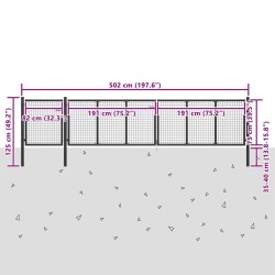 Portail de jardin Acier 500 x 75 cm Anthracite 549669549669