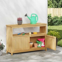 Table console de jardin Acacia clair 110 x 35 x 75 cm 549671549671