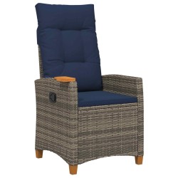 Chaise inclinable avec plateau à thé 62 x 64 x 112 cm polyrotin 549675549675