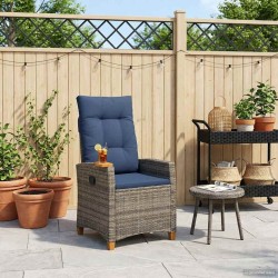 Chaise inclinable avec plateau à thé 62 x 64 x 112 cm polyrotin 549675549675