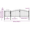 Portail de jardin Woerden en acier noir 1,75 m x 4 m 549676549676