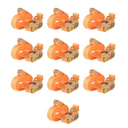 Sangle d’arrimage 10 pcs 0,4 tonne 6 m x 25 mm Orange 549678549678