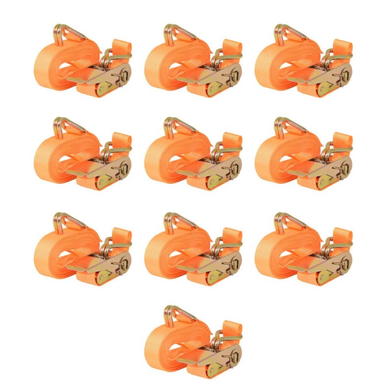 Sangle d’arrimage 10 pcs 0,4 tonne 6 m x 25 mm Orange 549678549678