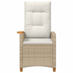 Chaise inclinable avec plateau à thé 62 x 64 x 112 cm polyrotin 549679549679