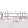 Portail de jardin Assen avec arc en acier noir 1,25 m x 5 m 549680549680