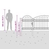 Portail de jardin Assen avec arc en acier noir 1,25 m x 5 m 549680549680