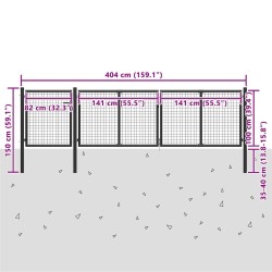 Portail de jardin en acier 400x100 cm anthracite 549699549699