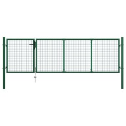 Portail de jardin en acier vert 350 x 100 cm 549712549712