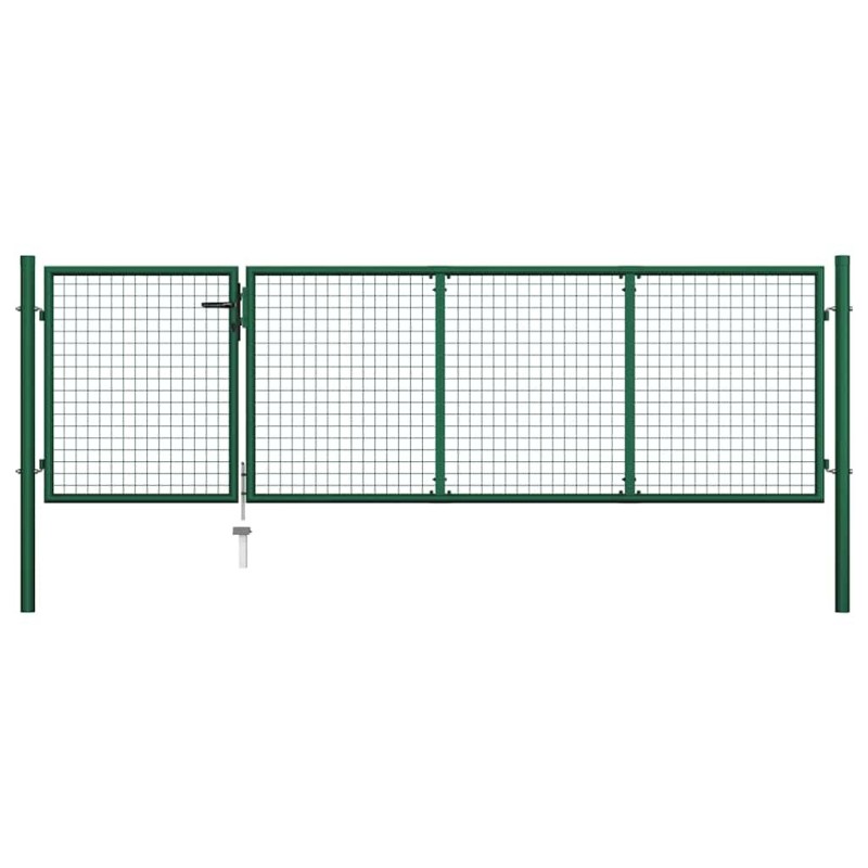 Portail de jardin en acier vert 350 x 100 cm 549712549712