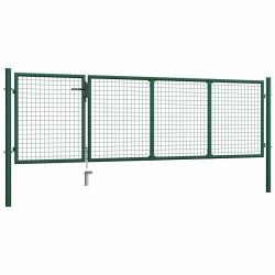 Portail de jardin en acier vert 350 x 100 cm 549712549712