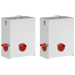 Mangeoire pour poules 2 pcs Argent 32,5 x 20,5 x 43 cm 549715549715