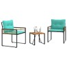 Ensemble de meubles d'extérieur avec coussin 3 pcs Turquoise 549719549719