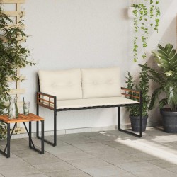 Banc à couches en bois avec coussin Uni Crème 114 x 55 x 77 cm 549720549720