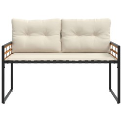 Banc à couches en bois avec coussin Uni Crème 114 x 55 x 77 cm 549720549720