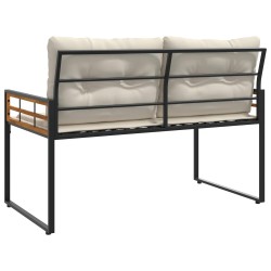Banc à couches en bois avec coussin Uni Crème 114 x 55 x 77 cm 549720549720