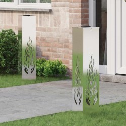 Lumière de chemin LED solaire 2 pcs Argenté Acier Galvanisé 549725549725