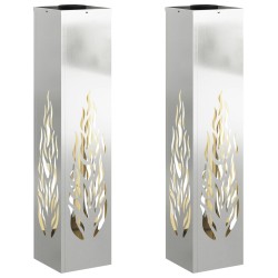 Lumière de chemin LED solaire 2 pcs Argenté Acier Galvanisé 549725549725