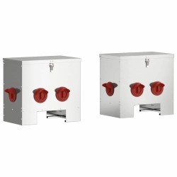 Mangeoire pour poules 2 pcs Argent 40,5 x 25 x 38 cm 549728549728